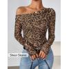 imageZESICA Womens Floral Off Shoulder Long Sleeve Tops 2025 Fall Mesh Ruched Fitted Trendy Going Out Shirts Blouses
