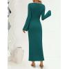 imageZESICA Fall Party Maxi Dresses for Women 2025 Trendy Long Sleeve Lightweight Sweater Dress with 3D Floral AppliqusGreen