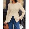 imageZESICA Womens Business Casual Blazers 2025 Fall Long Sleeve Button Down Suit Jackets Open Front Work Blazer with PocketKhaki