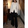 imageZESICA Womens Business Casual Blazers 2025 Fall Long Sleeve Button Down Suit Jackets Open Front Work Blazer with PocketWhite