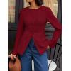 imageZESICA Womens Business Casual Blazers 2025 Fall Long Sleeve Button Down Suit Jackets Open Front Work Blazer with PocketWine