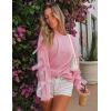 imageZESICA Womens Fall Oversized Bow Sweaters 2025 Casual Crew Neck Knit Long Sleeve Pullover Tops Winter Trendy OutfitsPink