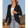 imageZESICA Womens Fall Winter 2025 Long Sleeve Open Front Casual Lightweight Soft Knit Cardigan Sweater OuterwearBlack