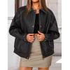 imageZESICA Womens Faux Leather Jacket Oversized Zipper Motorcycle Coats 2025 Fall Fashion Trendy Clothes OutfitsBlack