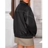 imageZESICA Womens Faux Leather Jacket Oversized Zipper Motorcycle Coats 2025 Fall Fashion Trendy Clothes OutfitsBlack