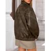imageZESICA Womens Faux Leather Jacket Oversized Zipper Motorcycle Coats 2025 Fall Fashion Trendy Clothes OutfitsKhaki