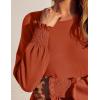 imageZESICA Womens 2025 Fall Long Sleeve Dress Crewneck Casual Loose Pleated Tiered Swing Midi Dresses with Pockets