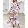 imageZESICA Womens 2025 Fall Long Sleeve Maxi Dress Floral Print V Neck Empire Waist A Line Tiered Flowy Boho Party Dresses