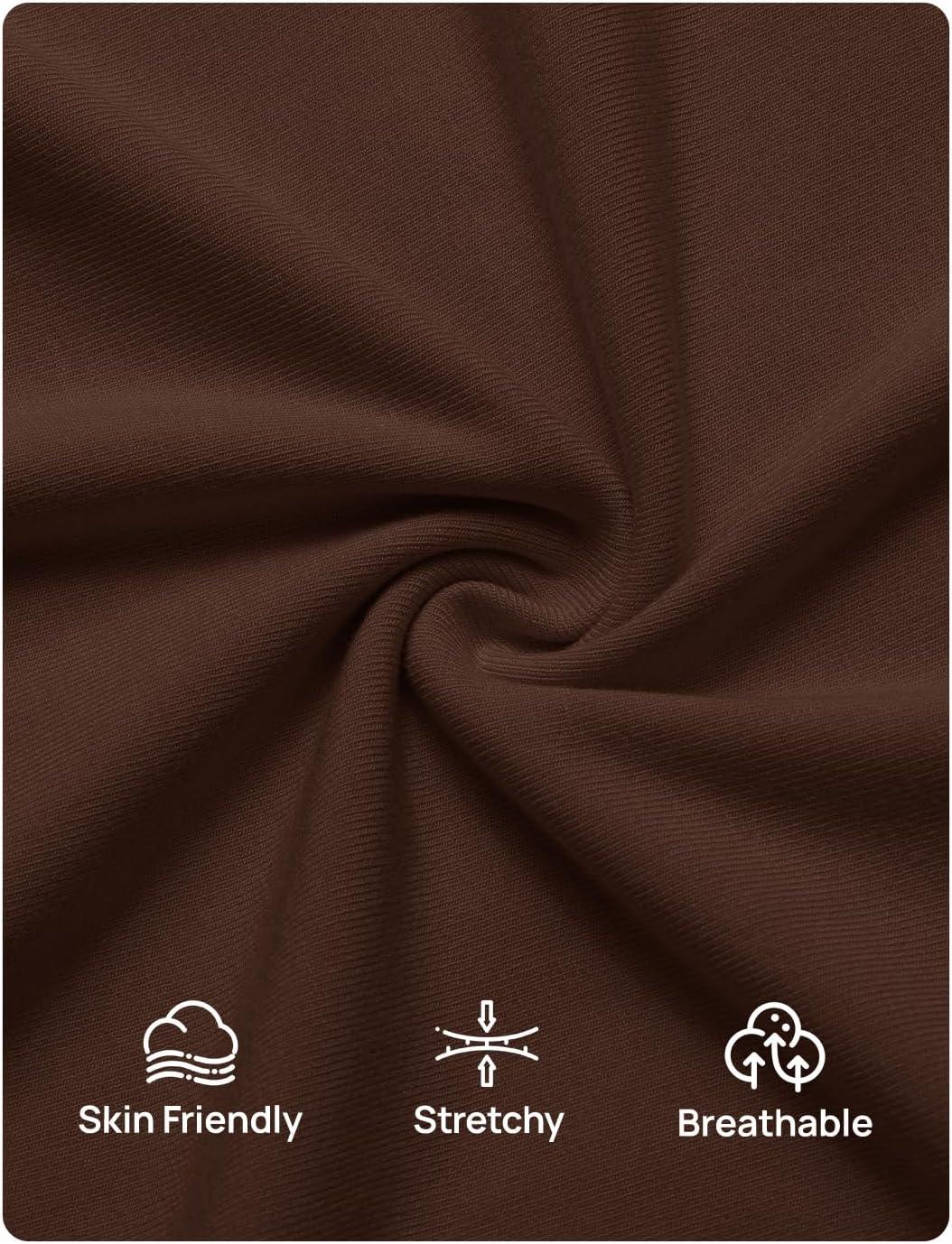 imageZESICA Womens 2025 Fall Long Sleeve Bodycon Dress Mock Neck Party Cocktail Wedding Guest Long Midi DressesBrown