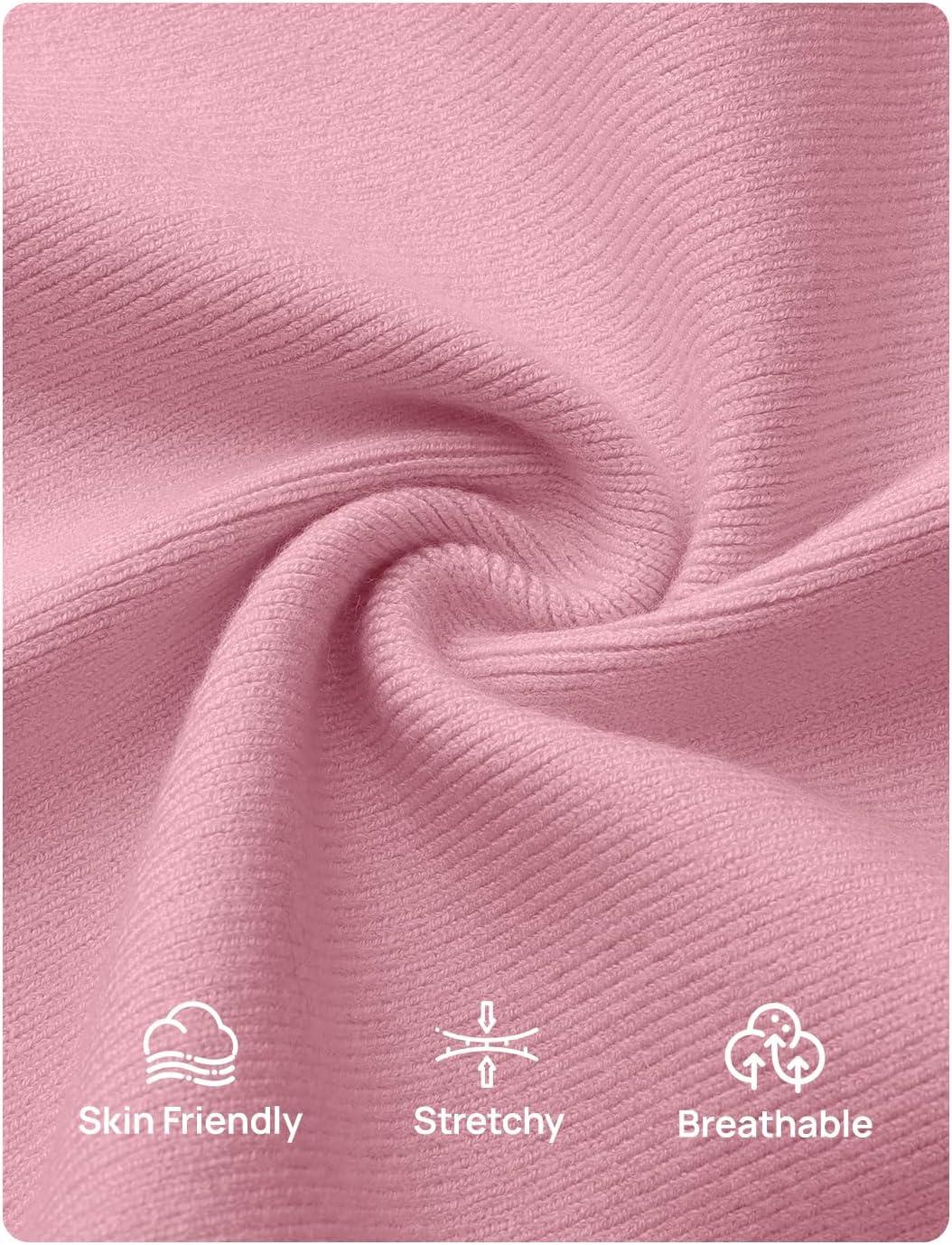 imageZESICA Womens 2025 Fall Tie Front Bow Cardigan Sweaters Long Bell Sleeve V Neck Ruffled Knit Cropped Trendy TopsPink