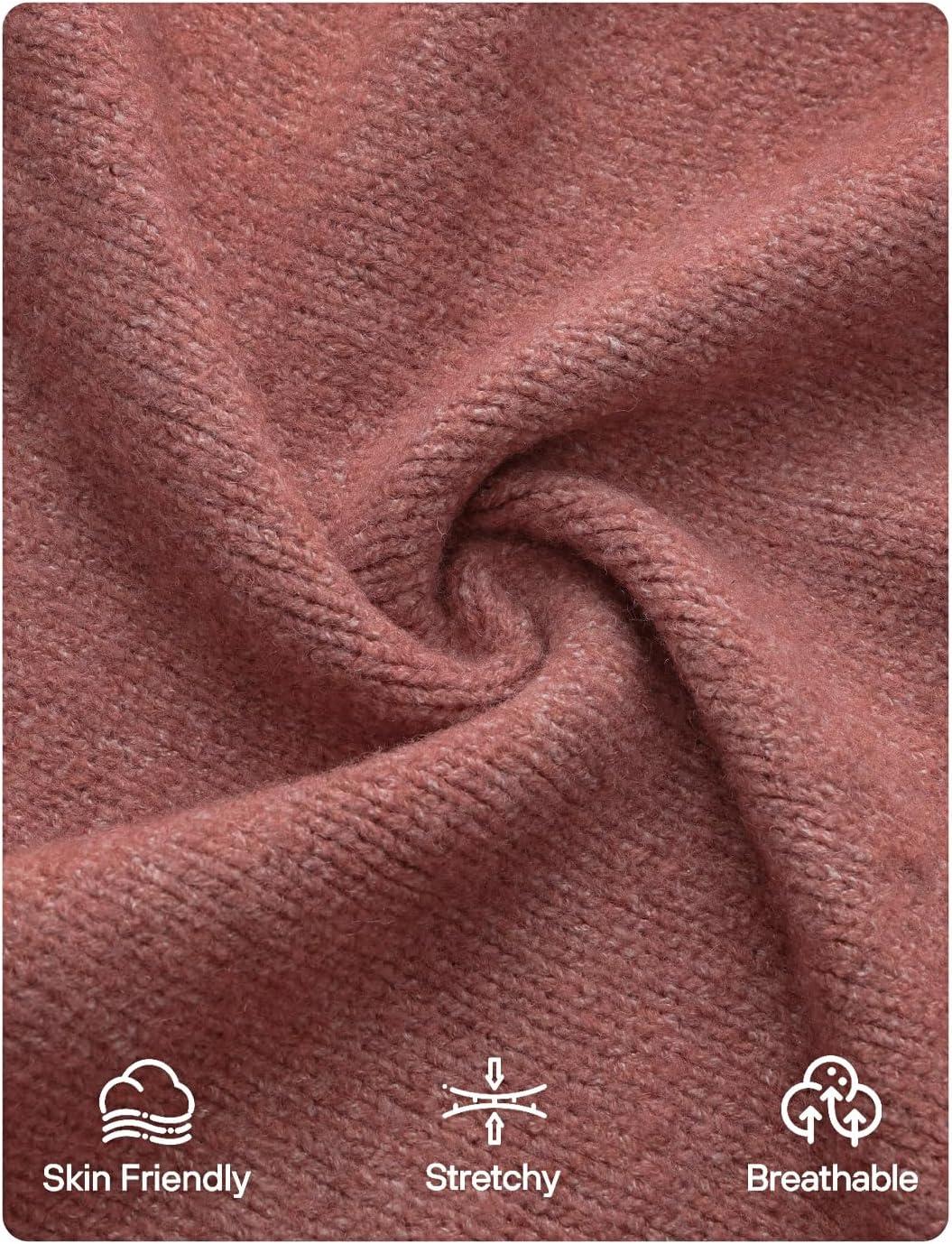 imageZESICA Womens Button Down Cardigan Sweaters 2025 Fall Lantern Long Sleeve Mock Neck Chunky Knit Outerwear CoatDustypink