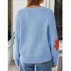 imageZESICA Womens Fall Floral Cardigan Sweaters 2025 Casual Long Sleeve Open Front Button Down V Neck Knit SweaterBlue