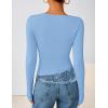 imageZESICA Womens Fall Long Sleeve Tops 2025 Casual Cowl Neck Lace Slim Fit Going Out Y2k Knit Shirts BlousesBlue