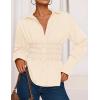 imageZESICA Womens Long Sleeve Button Down Cotton Shirts 2025 Fall Business Casual Collared Blouse Work Office Dressy TopsApricot