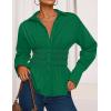 imageZESICA Womens Long Sleeve Button Down Cotton Shirts 2025 Fall Business Casual Collared Blouse Work Office Dressy TopsGreen