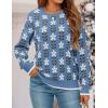 imageZESICA Womens Long Sleeve Crewneck Sweater 2025 Fall Printed Cute Oversized Knitted Pullover Tops Trendy ClothesDusty Blue