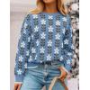imageZESICA Womens Long Sleeve Crewneck Sweater 2025 Fall Printed Cute Oversized Knitted Pullover Tops Trendy ClothesDusty Blue