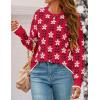 imageZESICA Womens Long Sleeve Crewneck Sweater 2025 Fall Printed Cute Oversized Knitted Pullover Tops Trendy ClothesRed
