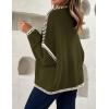 imageZESICA Womens Tie Front Bow Cardigan Sweaters 2025 Casual Long Sleeve Knit Color Block Fall Winter Clothing CoatsArmygreen
