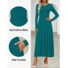 imageZESICA Womens Elegant Long Sleeve Maxi Dress 2025 Fall Crewneck Knit High Wasit Pleated Flowy A Line Casual Party DressesAqua