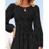 imageZESICA Womens Fall Boho Floral Midi Dress 2025 Casual Long Sleeve Crewneck Flowy Wedding Guest Long DressesBlack