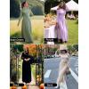 imageZESICA Womens Long Sleeve Fall Maxi Dress 2025 Crewneck Knit Casual Slim Swing Pleated Dresses with PocketsPurple