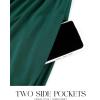 imageZESICA Womens 2025 Fall Long Sleeve Dress Crewneck Casual Loose Pleated Tiered Swing Midi Dresses with PocketsDarkgreen