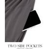 imageZESICA Womens 2025 Fall Long Sleeve Dress Crewneck Casual Loose Pleated Tiered Swing Midi Dresses with PocketsDarkgrey