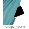 imageZESICA Womens 2025 Fall Long Sleeve Dress Crewneck Casual Loose Pleated Tiered Swing Midi Dresses with PocketsSage