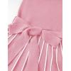 imageZESICA Womens 2025 Fall Turtleneck Long Sleeve Sweater Dress Tie Waist Casual Loose Ribbed Knit A Line Midi DressesPink