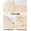 imageZESICA Womens Elegant Maxi Dresses 2025 Fall Long Sleeve Button Casual A Line Boho Flowy Dress with PocketsApricot