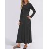 imageZESICA Womens Elegant Maxi Dresses 2025 Fall Long Sleeve Button Casual A Line Boho Flowy Dress with PocketsBlack