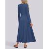 imageZESICA Womens Elegant Maxi Dresses 2025 Fall Long Sleeve Button Casual A Line Boho Flowy Dress with PocketsBlue Grey