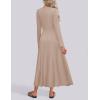 imageZESICA Womens Elegant Maxi Dresses 2025 Fall Long Sleeve Button Casual A Line Boho Flowy Dress with PocketsKhaki