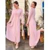 imageZESICA Womens Elegant Maxi Dresses 2025 Fall Long Sleeve Button Casual A Line Boho Flowy Dress with PocketsPink