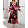 imageZESICA Womens Long Sleeve Midi Dresses 2025 Fall Square Neck Hight Wasit A Line Flowy Wedding Cocktail Party DressBlack