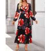 imageZESICA Womens Long Sleeve Midi Dresses 2025 Fall Square Neck Hight Wasit A Line Flowy Wedding Cocktail Party DressBlack