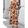 imageZESICA Womens Long Sleeve Midi Dresses 2025 Fall Square Neck Hight Wasit A Line Flowy Wedding Cocktail Party DressBrown