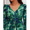 imageZESICA Womens Long Sleeve Midi Dresses 2025 Fall Square Neck Hight Wasit A Line Flowy Wedding Cocktail Party DressGreen