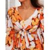 imageZESICA Womens Long Sleeve Midi Dresses 2025 Fall Square Neck Hight Wasit A Line Flowy Wedding Cocktail Party DressTangerine