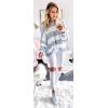 imageZESICA Womens 2025 Fall Long Sleeve Oversized Striped Color Block Comfy Loose Crew Neck Knitted Pullover SweaterBlue