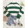 imageZESICA Womens 2025 Fall Long Sleeve Oversized Striped Color Block Comfy Loose Crew Neck Knitted Pullover SweaterForestgreen