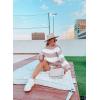 imageZESICA Womens 2025 Fall Long Sleeve Oversized Striped Color Block Comfy Loose Crew Neck Knitted Pullover SweaterPink