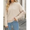 imageZESICA Womens Fall 2025 Turtleneck Batwing Long Sleeve Ribbed Knit Casual Soft Pullover Sweater Jumper TopApricot