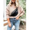 imageZESICA Womens Fall 2025 Turtleneck Batwing Long Sleeve Ribbed Knit Casual Soft Pullover Sweater Jumper TopApricot