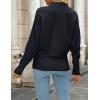 imageZESICA Womens Fall 2025 Turtleneck Batwing Long Sleeve Ribbed Knit Casual Soft Pullover Sweater Jumper TopBlack