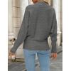 imageZESICA Womens Fall 2025 Turtleneck Batwing Long Sleeve Ribbed Knit Casual Soft Pullover Sweater Jumper TopDarkgrey