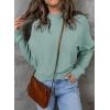 imageZESICA Womens Fall 2025 Turtleneck Batwing Long Sleeve Ribbed Knit Casual Soft Pullover Sweater Jumper TopLake
