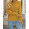 imageZESICA Womens Fall 2025 Turtleneck Batwing Long Sleeve Ribbed Knit Casual Soft Pullover Sweater Jumper TopMustard
