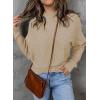 imageZESICA Womens Fall 2025 Turtleneck Batwing Long Sleeve Ribbed Knit Casual Soft Pullover Sweater Jumper TopOatmeal